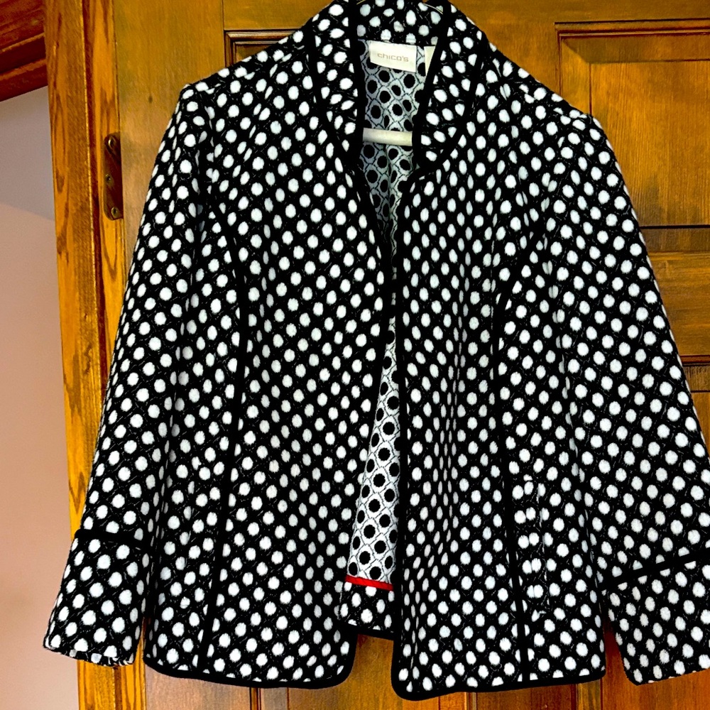 Chico’s Black and White Polka Dot Jacket